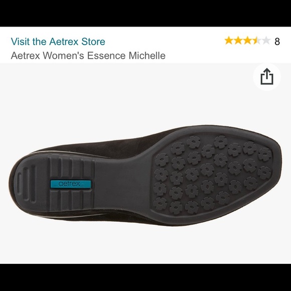 Black suede comfort wedges. Width C. - Picture 4 of 11